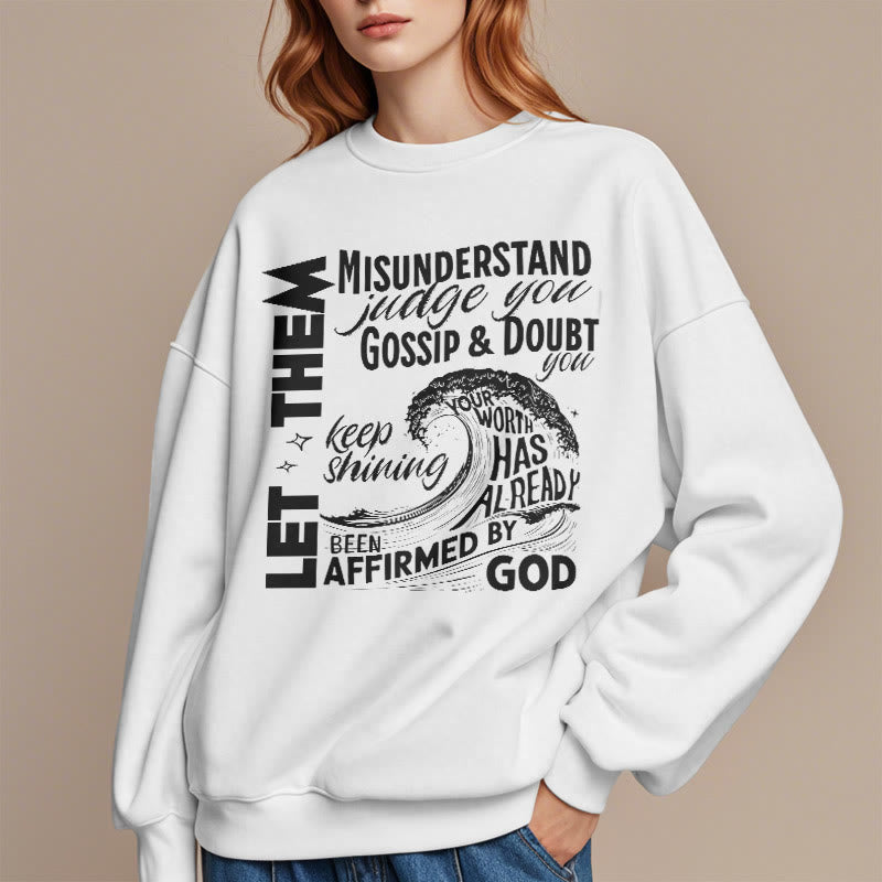 christiandiscipleshop Modern Style Affirmed By God Fleece Lined Polyester Sweatshirt