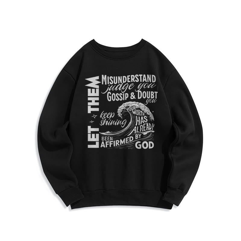 christiandiscipleshop Modern Style Affirmed By God Fleece Lined Polyester Sweatshirt