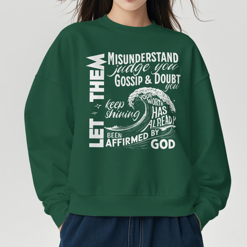 christiandiscipleshop Modern Style Affirmed By God Fleece Lined Polyester Sweatshirt