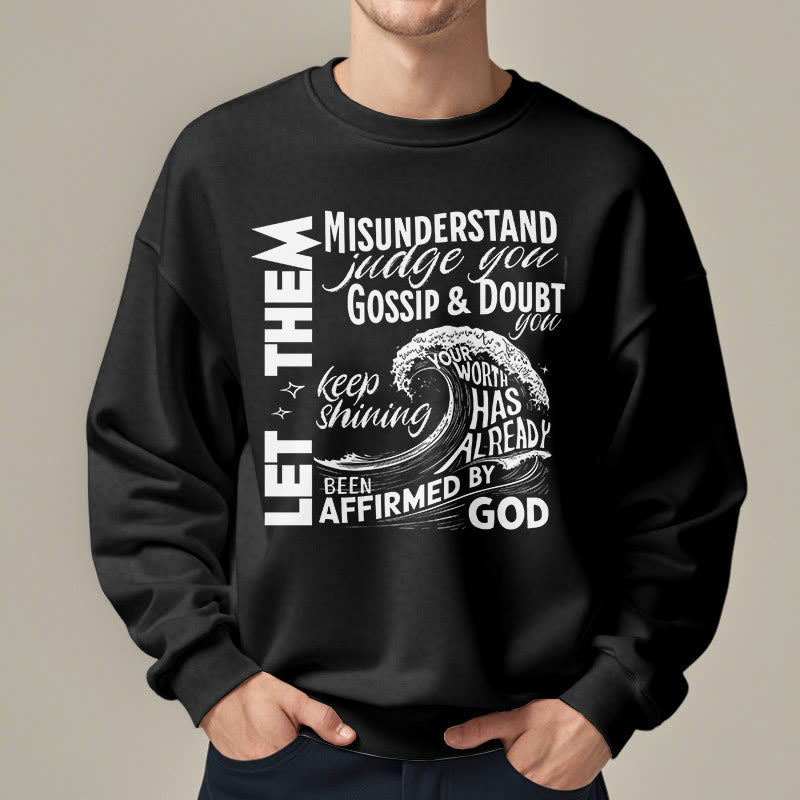 christiandiscipleshop Modern Style Affirmed By God Fleece Lined Polyester Sweatshirt