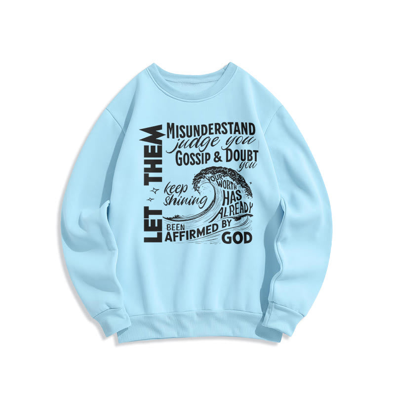 christiandiscipleshop Modern Style Affirmed By God Fleece Lined Polyester Sweatshirt