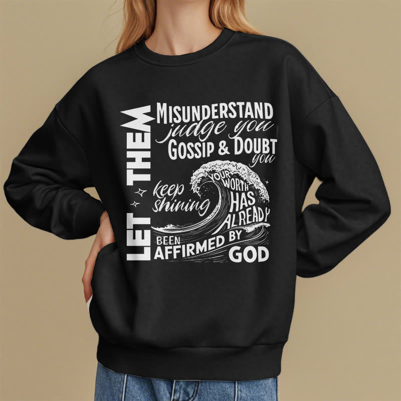 christiandiscipleshop Modern Style Affirmed By God Fleece Lined Polyester Sweatshirt