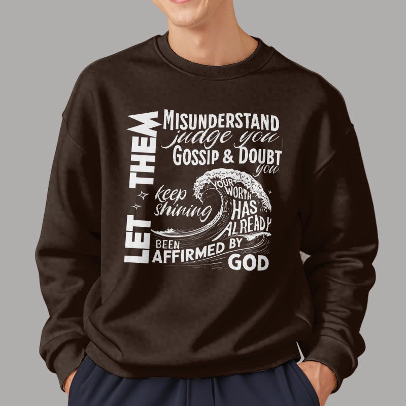 christiandiscipleshop Modern Style Affirmed By God Fleece Lined Polyester Sweatshirt