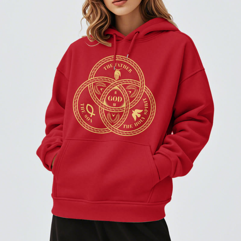 Christiandiscipleshop Classic Style Sacred Trinity Unity Fleece Lined Polyester Hoodie