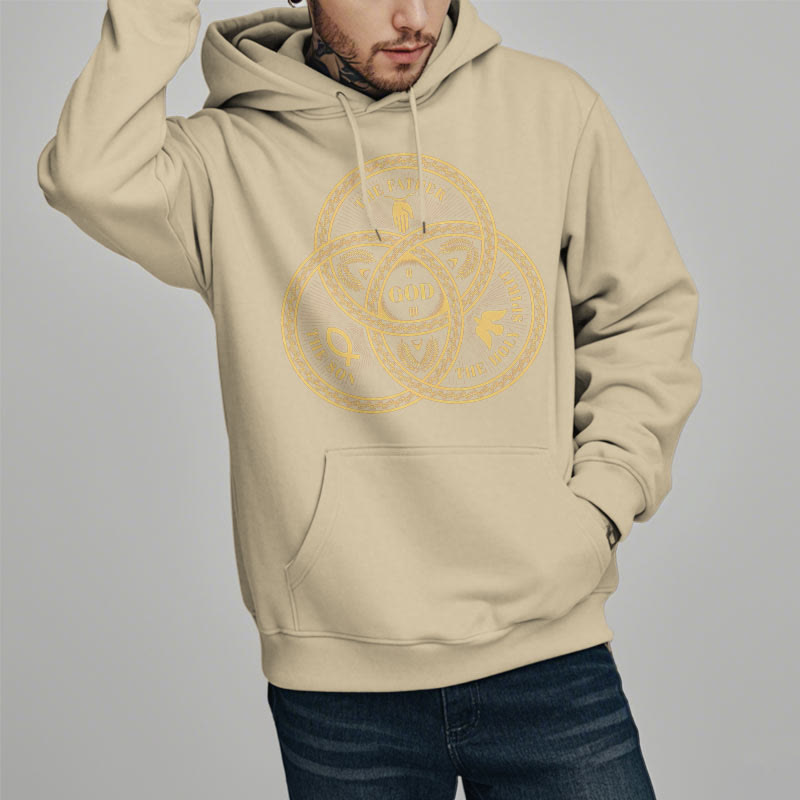 Christiandiscipleshop Classic Style Sacred Trinity Unity Fleece Lined Polyester Hoodie
