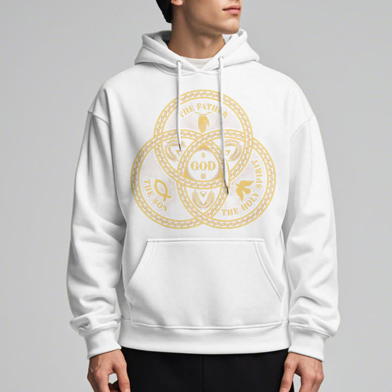 Christiandiscipleshop Classic Style Sacred Trinity Unity Fleece Lined Polyester Hoodie