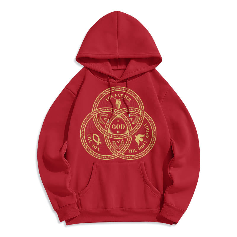 Christiandiscipleshop Classic Style Sacred Trinity Unity Fleece Lined Polyester Hoodie