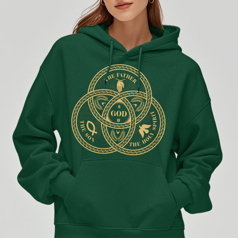 Christiandiscipleshop Classic Style Sacred Trinity Unity Fleece Lined Polyester Hoodie