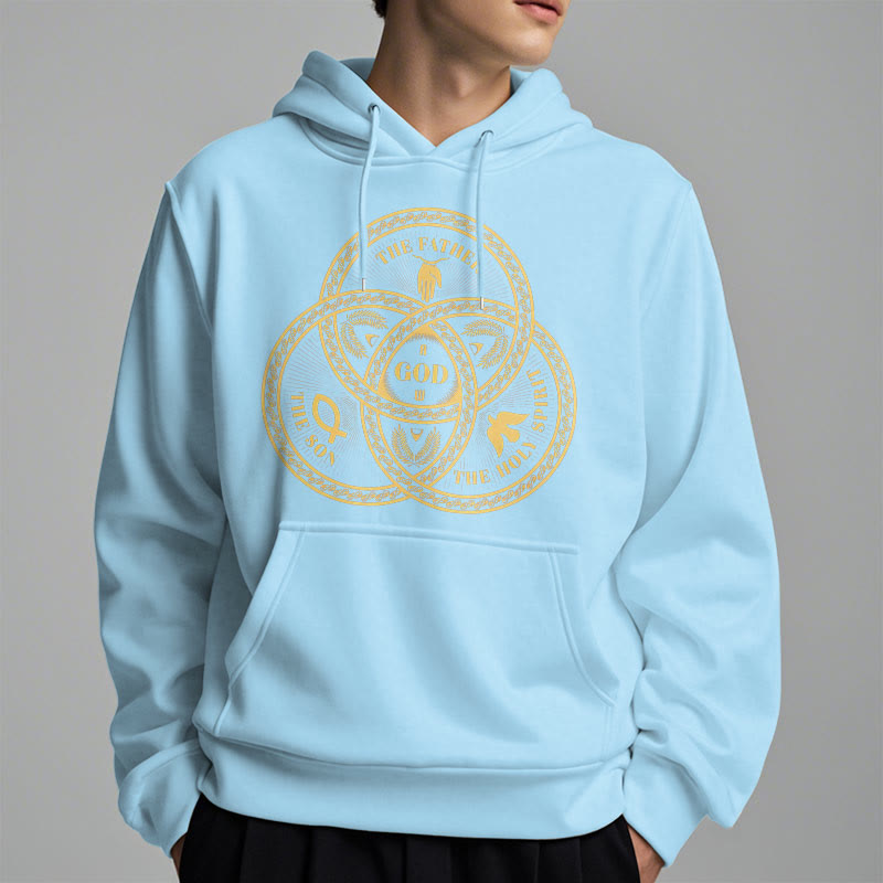 Christiandiscipleshop Classic Style Sacred Trinity Unity Fleece Lined Polyester Hoodie