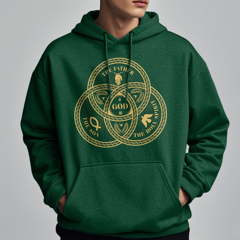 Christiandiscipleshop Classic Style Sacred Trinity Unity Fleece Lined Polyester Hoodie