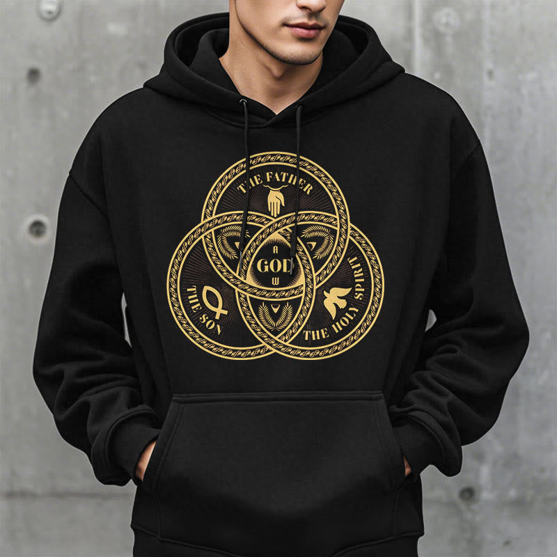 Christiandiscipleshop Classic Style Sacred Trinity Unity Fleece Lined Polyester Hoodie