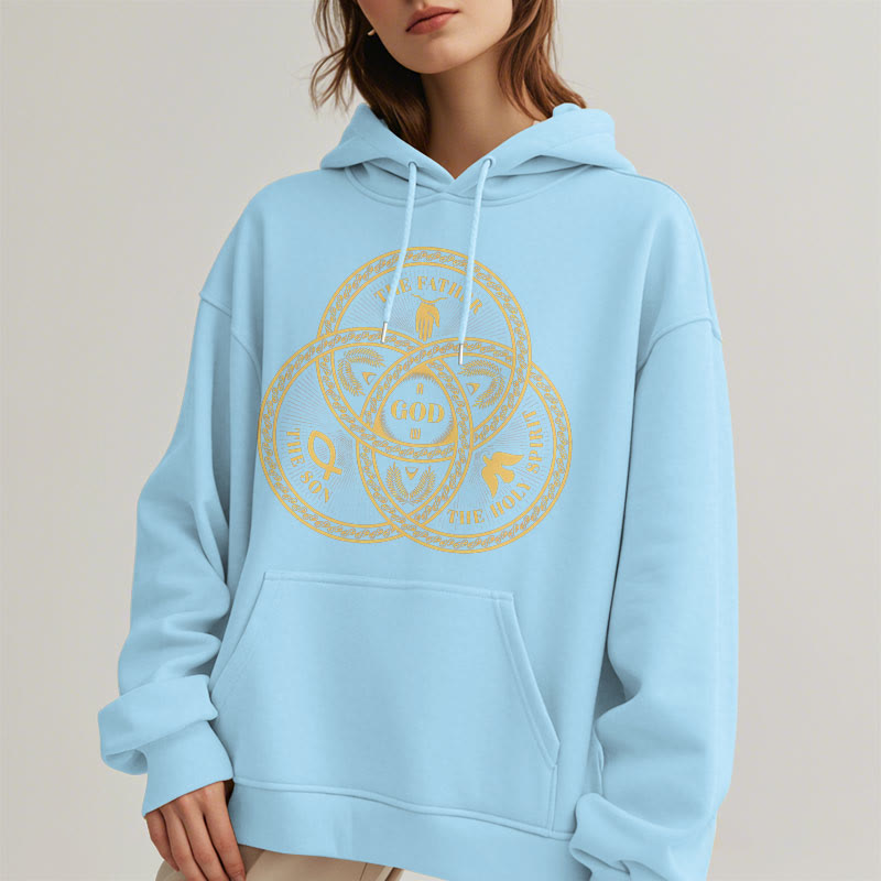 Christiandiscipleshop Classic Style Sacred Trinity Unity Fleece Lined Polyester Hoodie