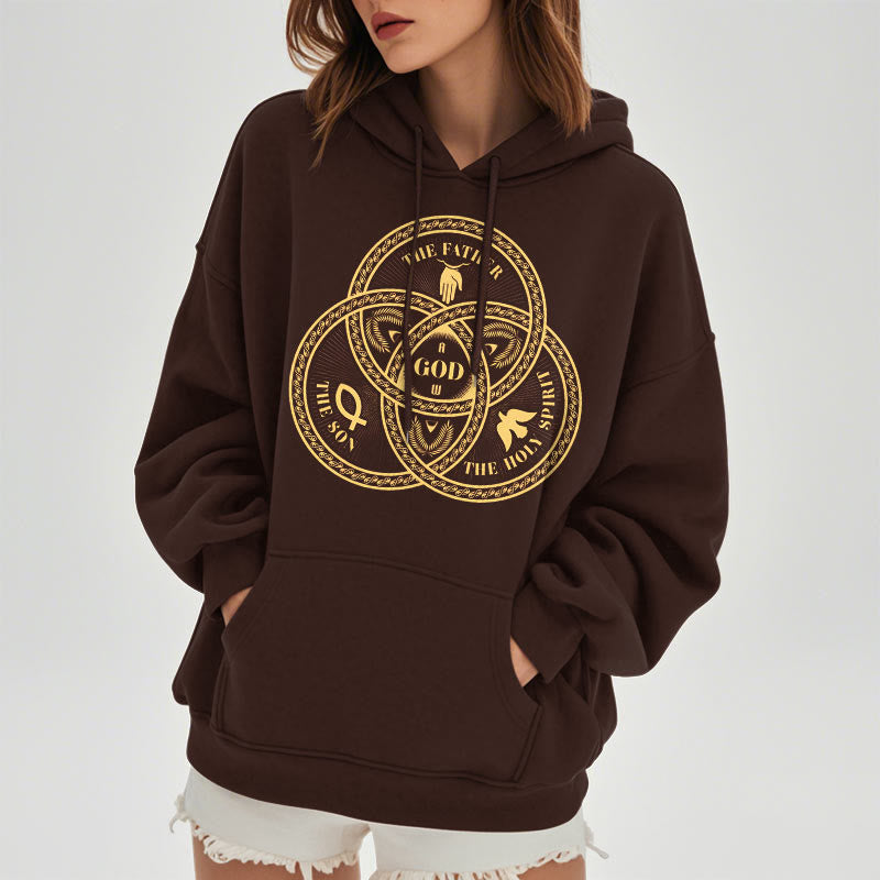 Christiandiscipleshop Classic Style Sacred Trinity Unity Fleece Lined Polyester Hoodie