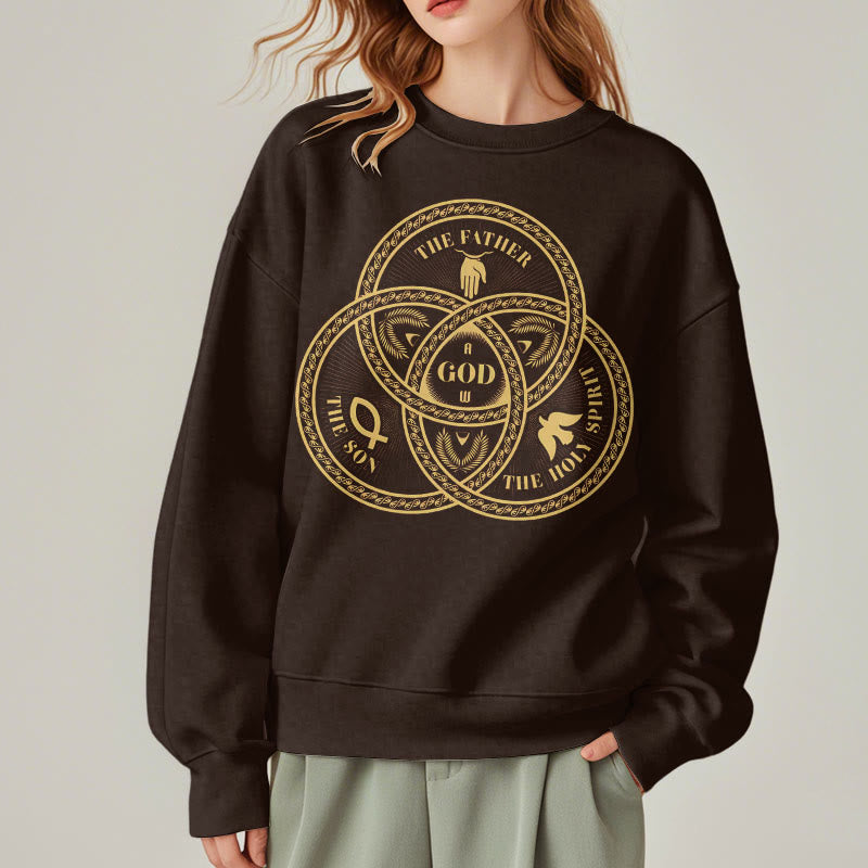 Christiandiscipleshop Classic Style Sacred Trinity Unity Fleece Lined Polyester Sweatshirt