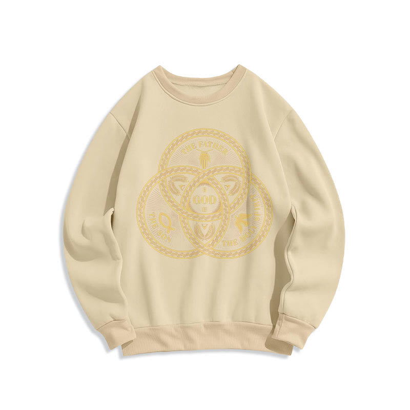 Christiandiscipleshop Classic Style Sacred Trinity Unity Fleece Lined Polyester Sweatshirt