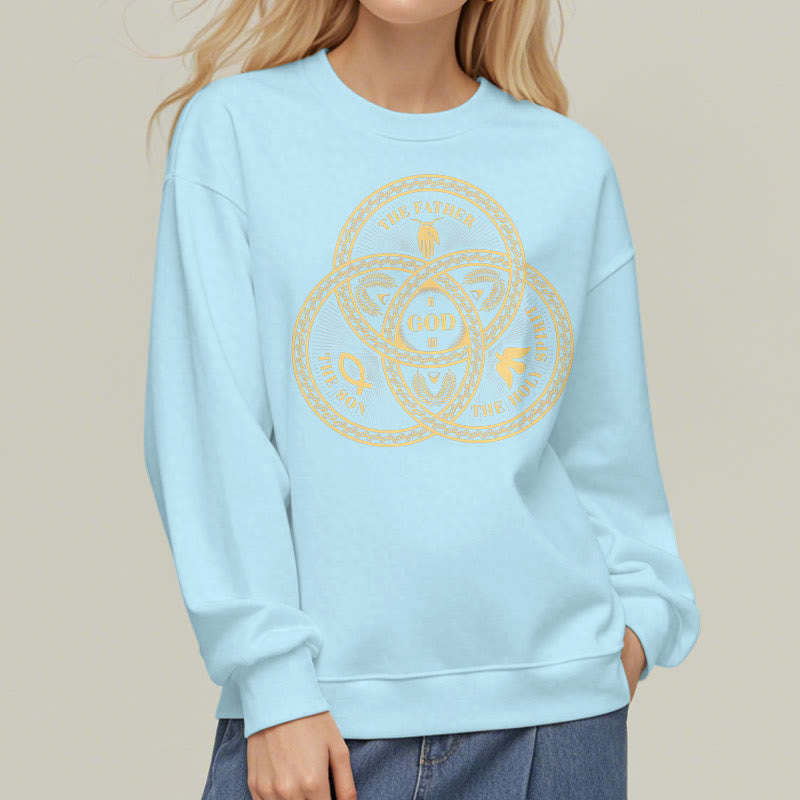 Christiandiscipleshop Classic Style Sacred Trinity Unity Fleece Lined Polyester Sweatshirt