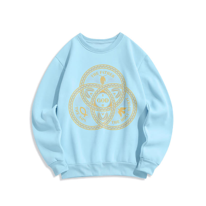 Christiandiscipleshop Classic Style Sacred Trinity Unity Fleece Lined Polyester Sweatshirt