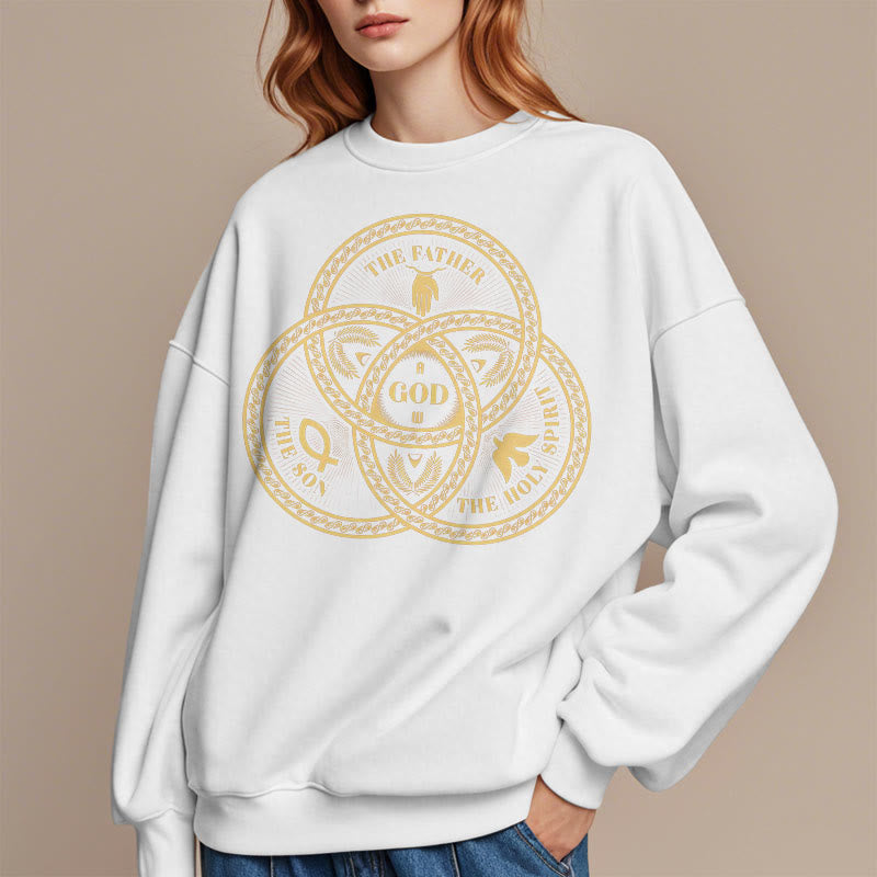 Christiandiscipleshop Classic Style Sacred Trinity Unity Fleece Lined Polyester Sweatshirt