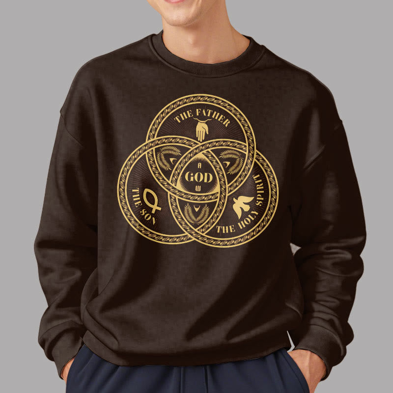Christiandiscipleshop Classic Style Sacred Trinity Unity Fleece Lined Polyester Sweatshirt