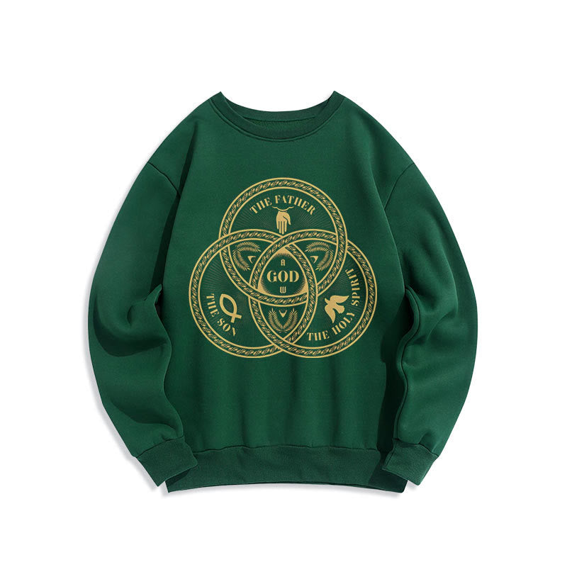 Christiandiscipleshop Classic Style Sacred Trinity Unity Fleece Lined Polyester Sweatshirt
