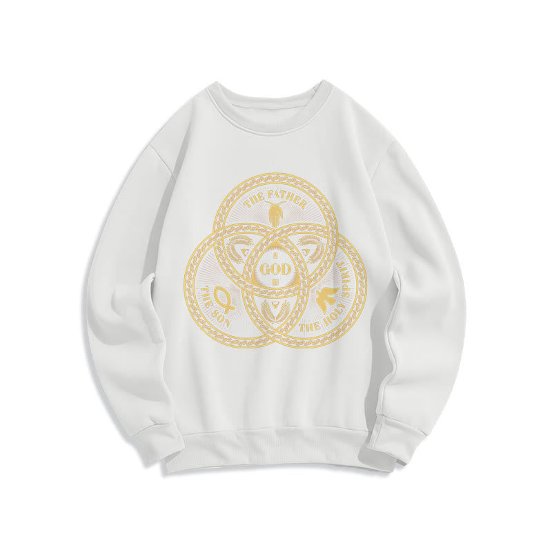 Christiandiscipleshop Classic Style Sacred Trinity Unity Fleece Lined Polyester Sweatshirt