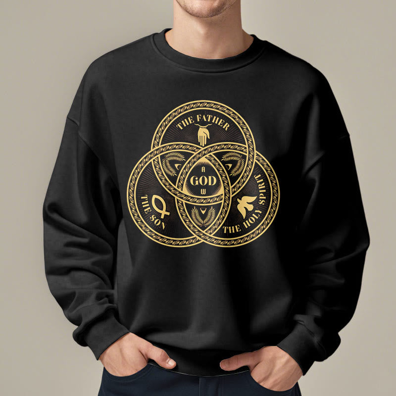 Christiandiscipleshop Classic Style Sacred Trinity Unity Fleece Lined Polyester Sweatshirt