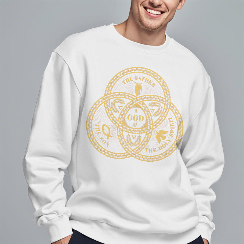 Christiandiscipleshop Classic Style Sacred Trinity Unity Fleece Lined Polyester Sweatshirt