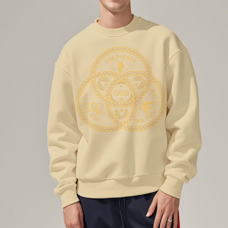 Christiandiscipleshop Classic Style Sacred Trinity Unity Fleece Lined Polyester Sweatshirt