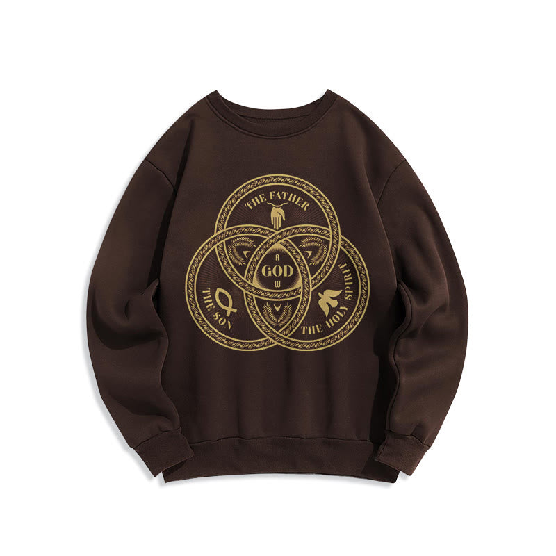 Christiandiscipleshop Classic Style Sacred Trinity Unity Fleece Lined Polyester Sweatshirt