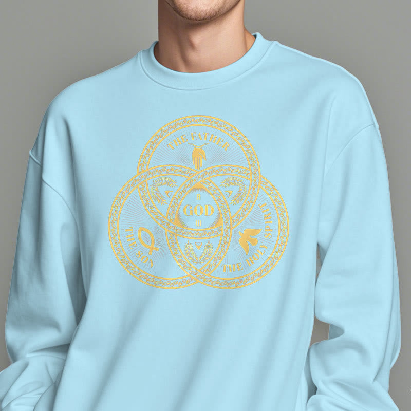 Christiandiscipleshop Classic Style Sacred Trinity Unity Fleece Lined Polyester Sweatshirt