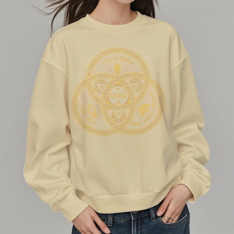 Christiandiscipleshop Classic Style Sacred Trinity Unity Fleece Lined Polyester Sweatshirt