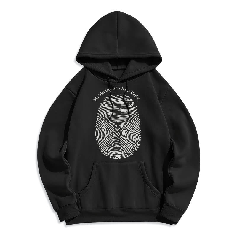 Christiandiscipleshop Classic Style My Identity Is In Jesus Christ Cross Fleece Lined Polyester Hoodie