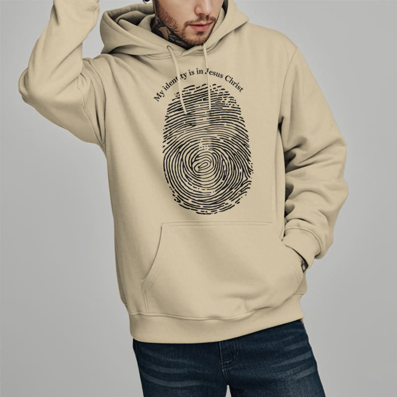 Christiandiscipleshop Classic Style My Identity Is In Jesus Christ Cross Fleece Lined Polyester Hoodie