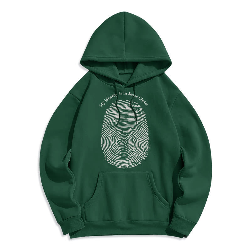 Christiandiscipleshop Classic Style My Identity Is In Jesus Christ Cross Fleece Lined Polyester Hoodie