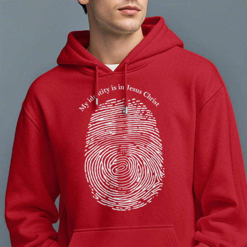 Christiandiscipleshop Classic Style My Identity Is In Jesus Christ Cross Fleece Lined Polyester Hoodie