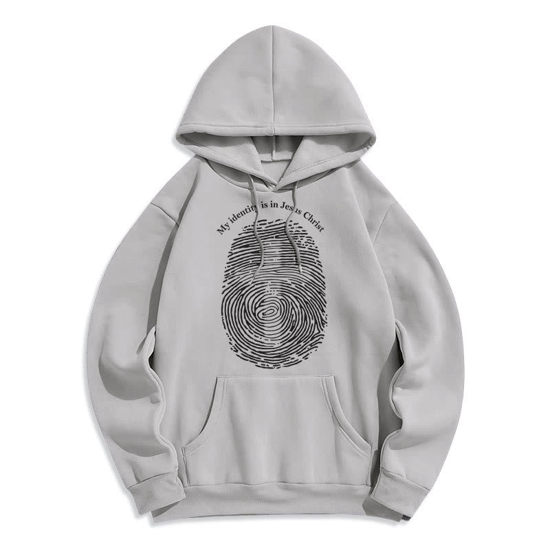 Christiandiscipleshop Classic Style My Identity Is In Jesus Christ Cross Fleece Lined Polyester Hoodie