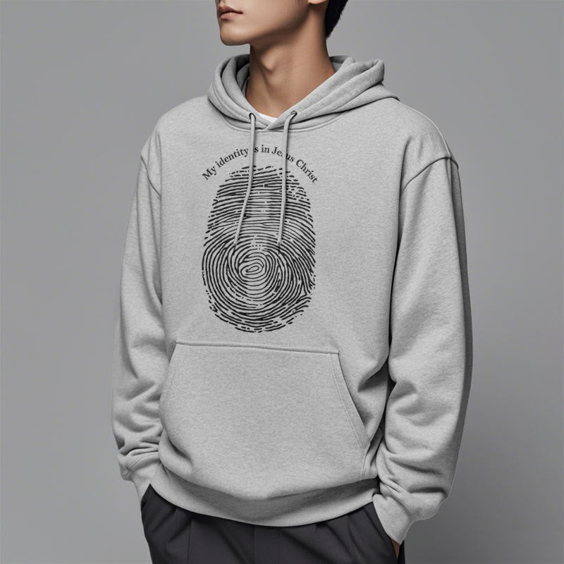 Christiandiscipleshop Classic Style My Identity Is In Jesus Christ Cross Fleece Lined Polyester Hoodie