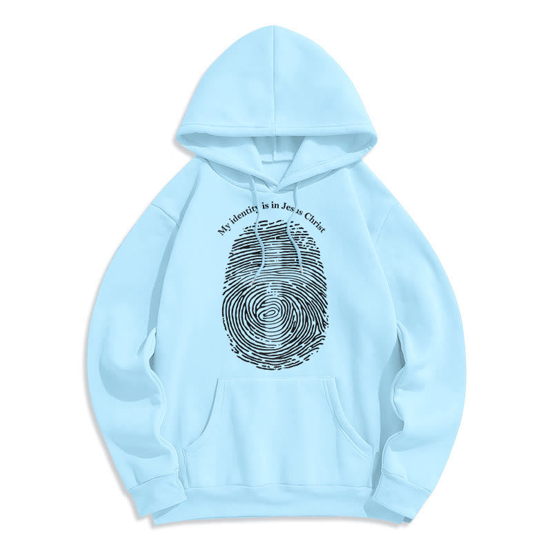 Christiandiscipleshop Classic Style My Identity Is In Jesus Christ Cross Fleece Lined Polyester Hoodie