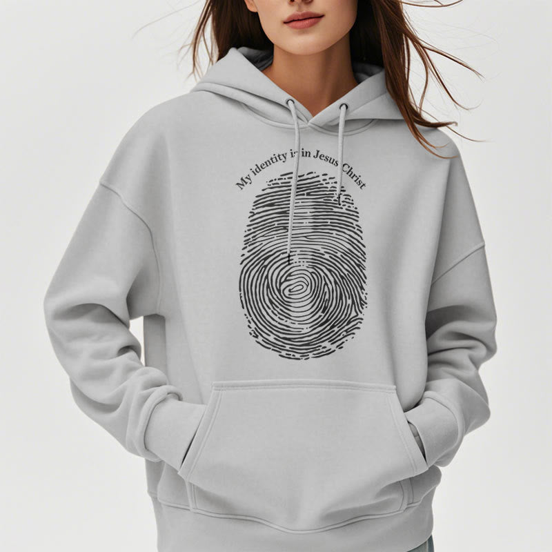 Christiandiscipleshop Classic Style My Identity Is In Jesus Christ Cross Fleece Lined Polyester Hoodie