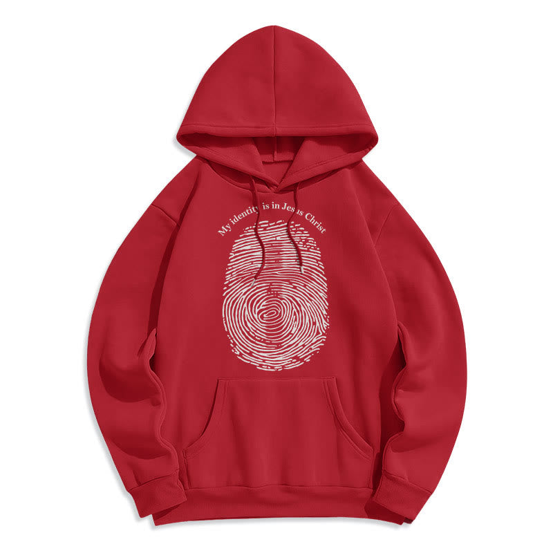Christiandiscipleshop Classic Style My Identity Is In Jesus Christ Cross Fleece Lined Polyester Hoodie