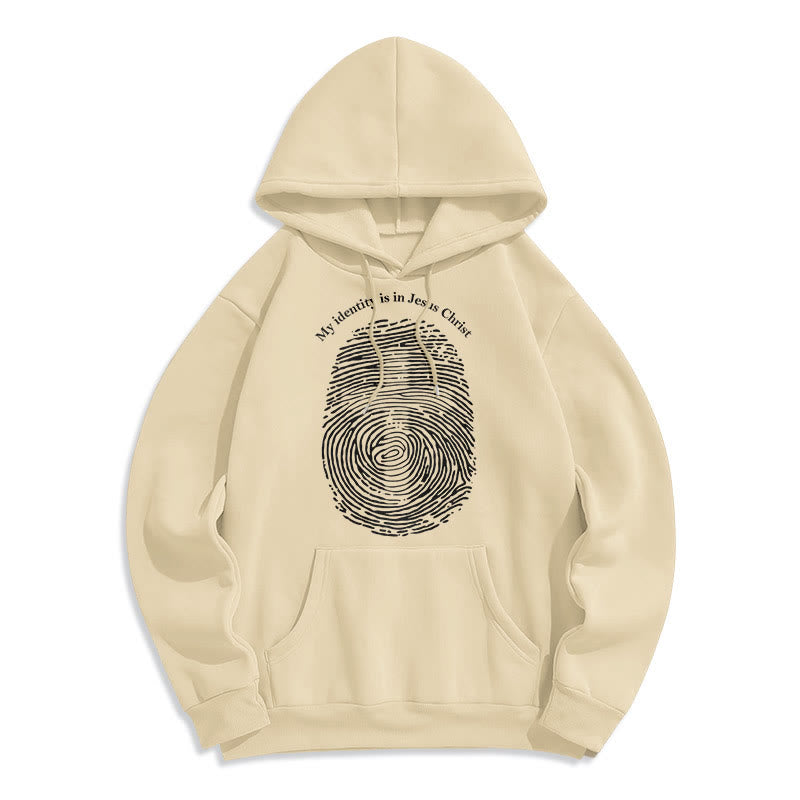 Christiandiscipleshop Classic Style My Identity Is In Jesus Christ Cross Fleece Lined Polyester Hoodie
