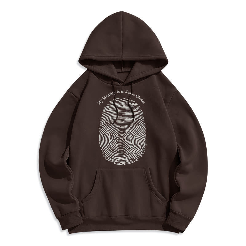 Christiandiscipleshop Classic Style My Identity Is In Jesus Christ Cross Fleece Lined Polyester Hoodie