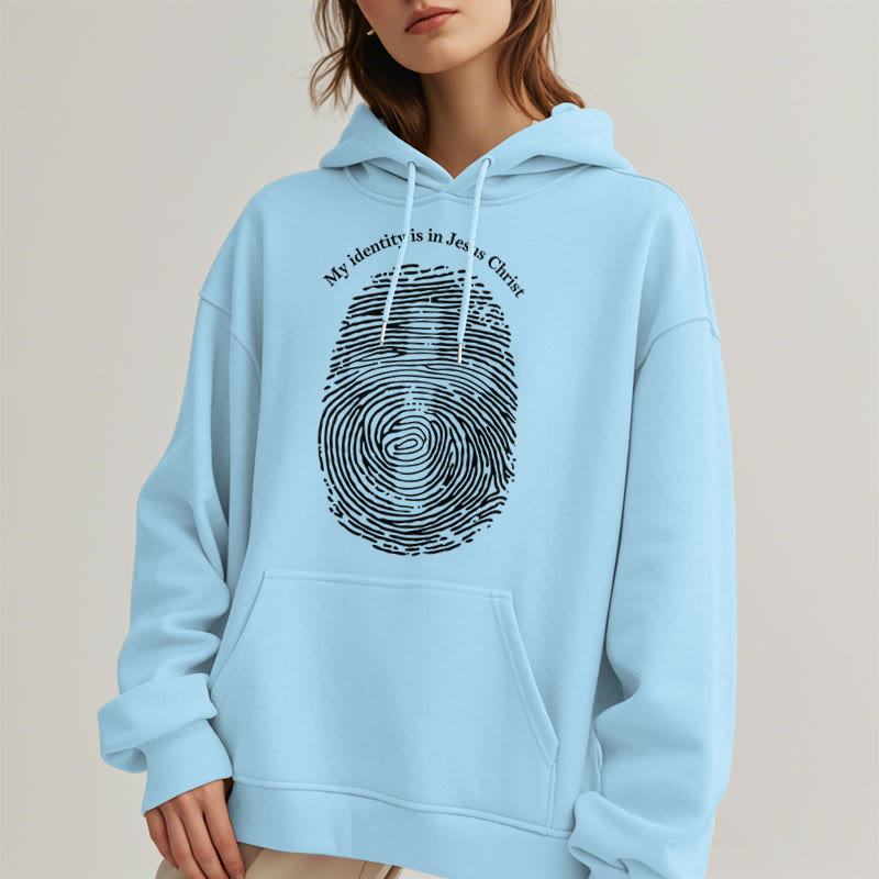 Christiandiscipleshop Classic Style My Identity Is In Jesus Christ Cross Fleece Lined Polyester Hoodie