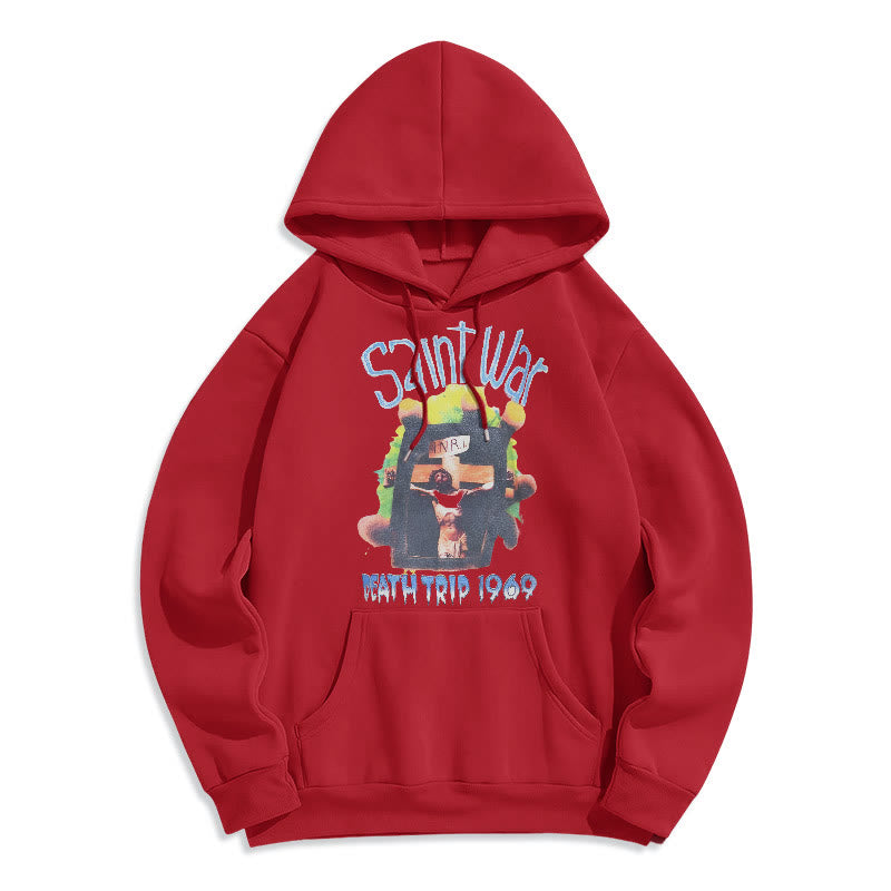 christiandiscipleshop Modern Colored Style Saint War Fleece Lined Polyester Hoodie