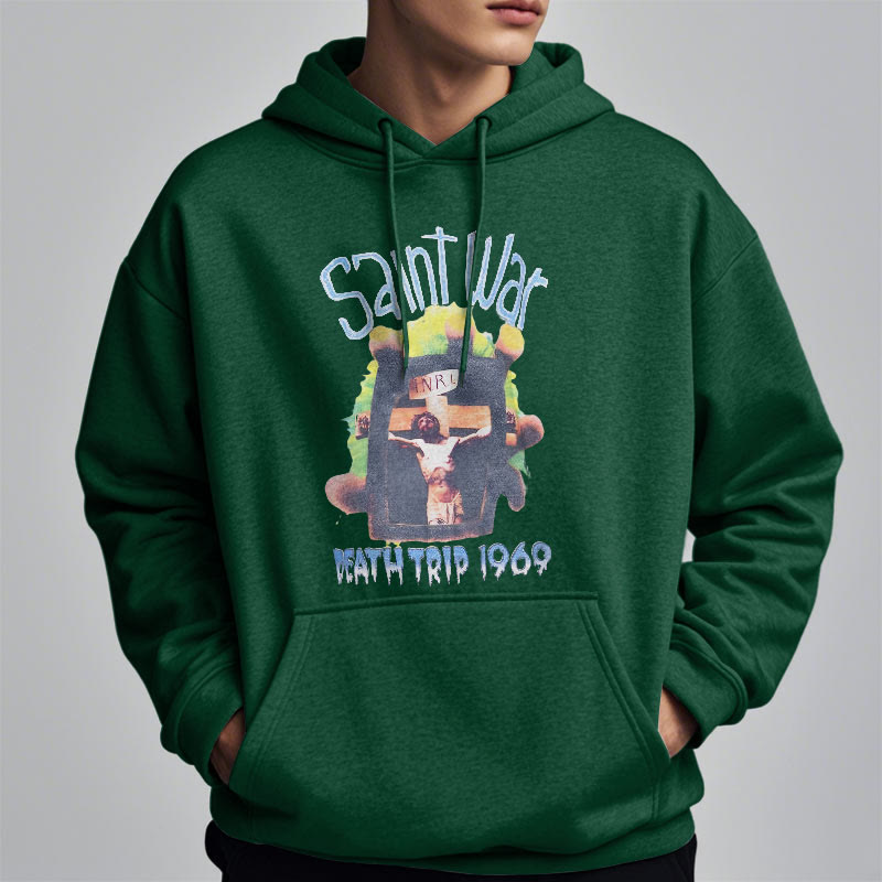 christiandiscipleshop Modern Colored Style Saint War Fleece Lined Polyester Hoodie