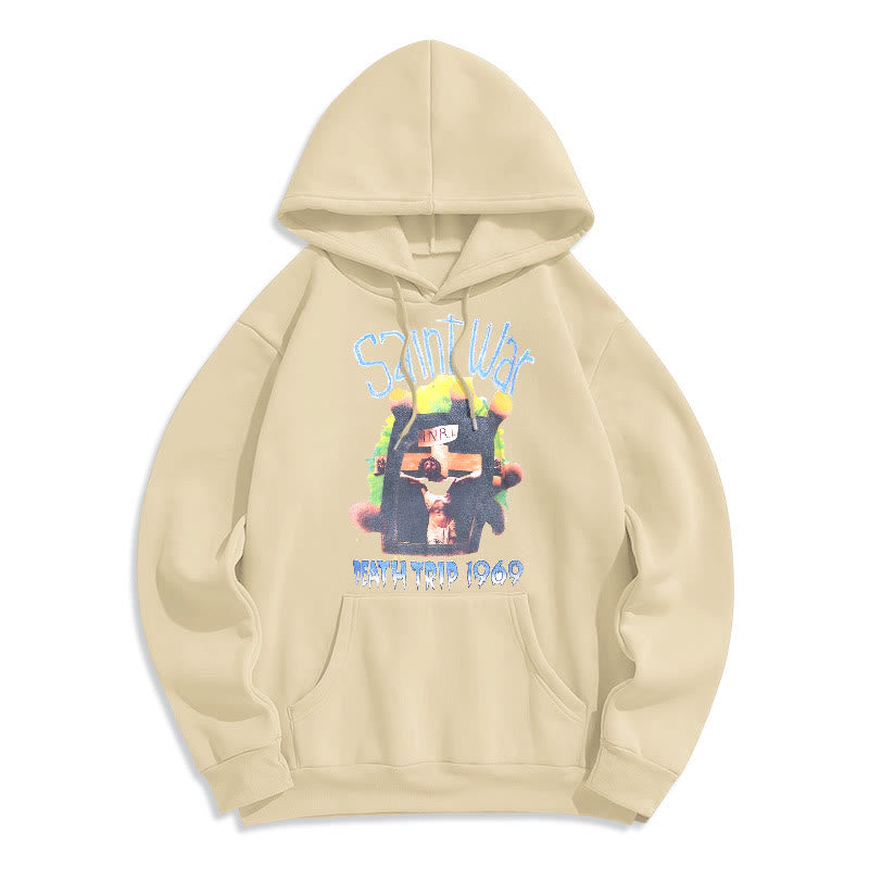 christiandiscipleshop Modern Colored Style Saint War Fleece Lined Polyester Hoodie