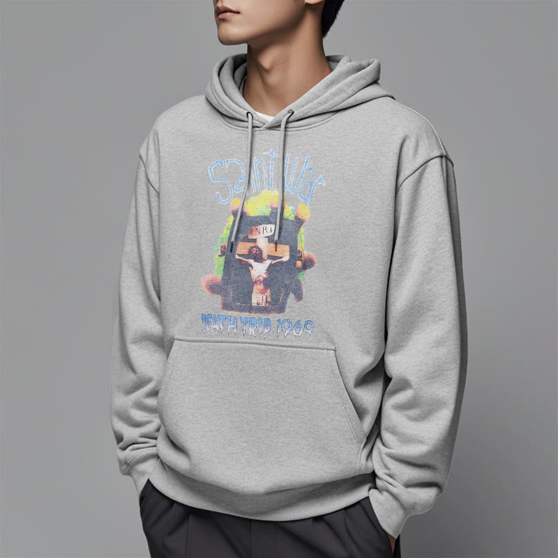 christiandiscipleshop Modern Colored Style Saint War Fleece Lined Polyester Hoodie
