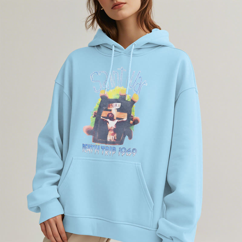 christiandiscipleshop Modern Colored Style Saint War Fleece Lined Polyester Hoodie