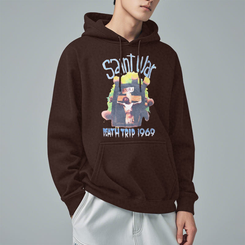 christiandiscipleshop Modern Colored Style Saint War Fleece Lined Polyester Hoodie
