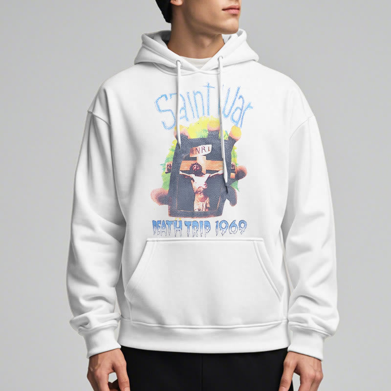 christiandiscipleshop Modern Colored Style Saint War Fleece Lined Polyester Hoodie